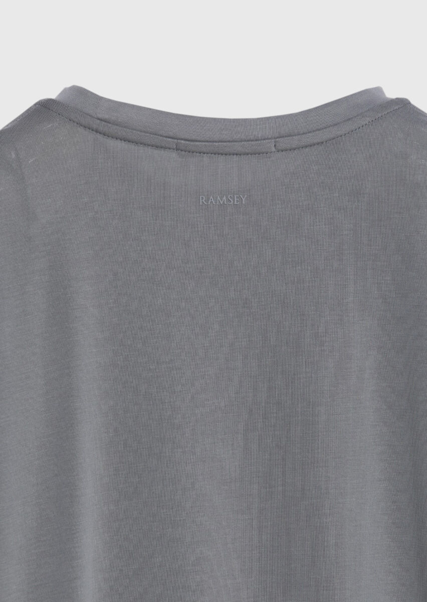 Gri Düz T-Shirt - 8