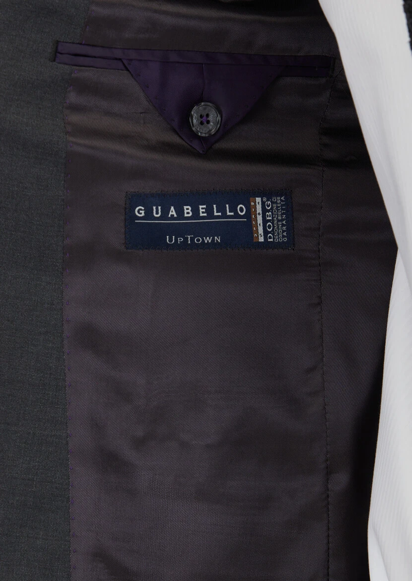 Gri Düz Zeroweight Slim Fit %100 Yün Takım Elbise - 5