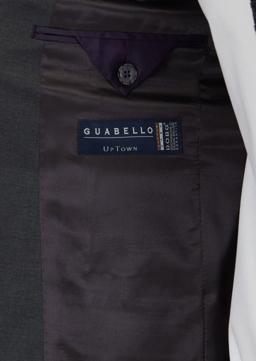 Gri Düz Zeroweight Slim Fit %100 Yün Takım Elbise - 5