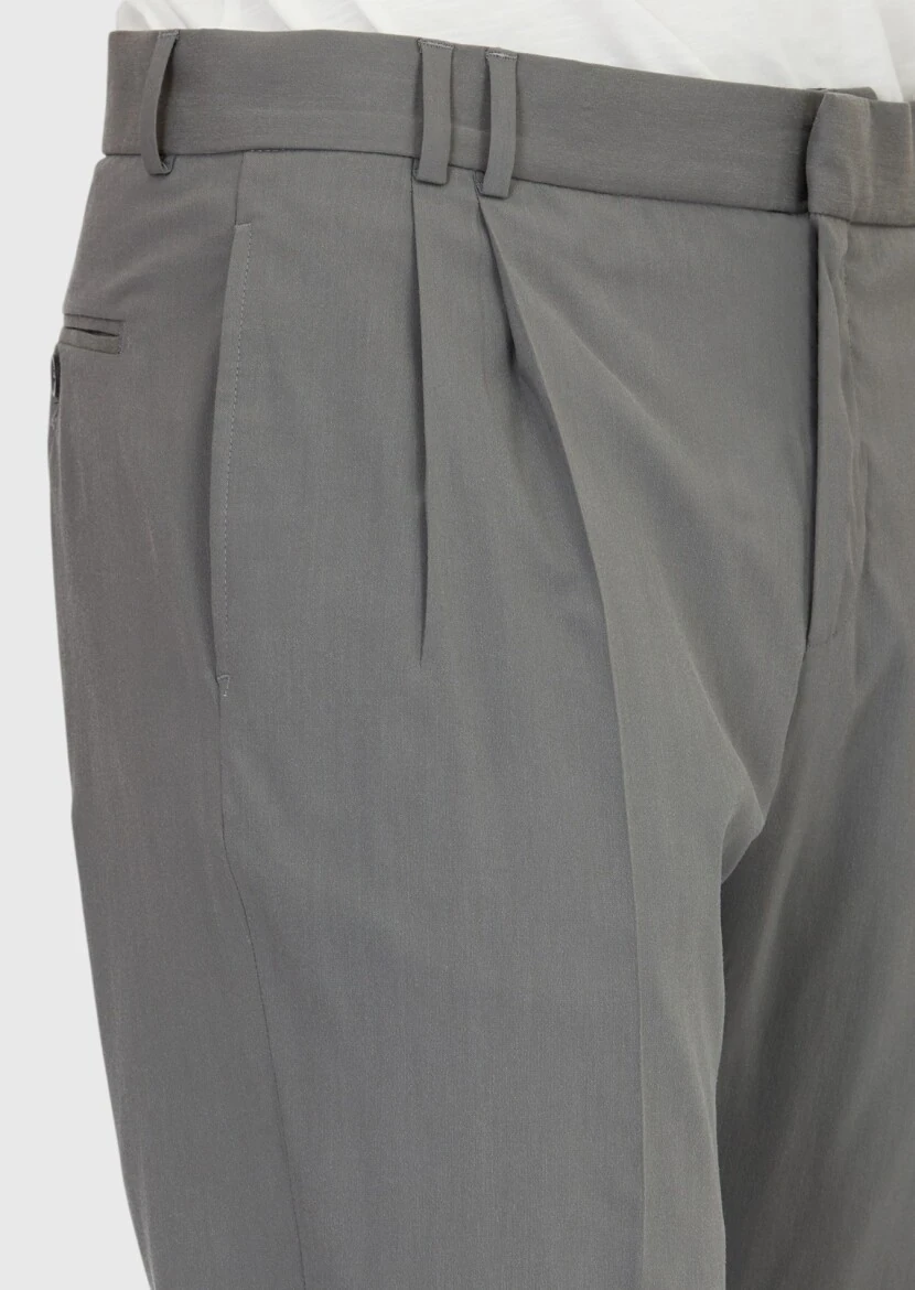 Gri Düz Zeroweight Slim Fit Takım Elbise - 6