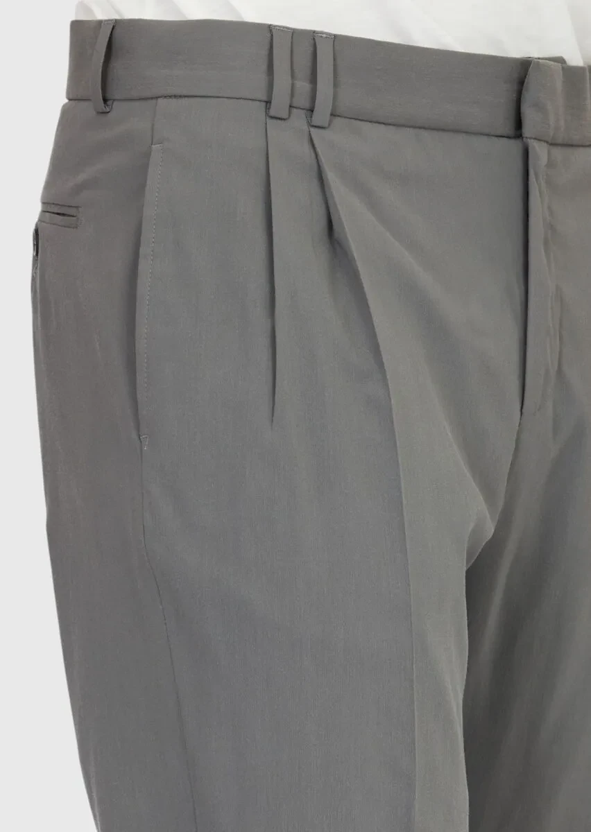 Gri Düz Zeroweight Slim Fit Takım Elbise - 6