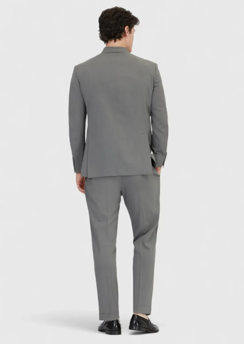 Gri Düz Zeroweight Slim Fit Takım Elbise - 8