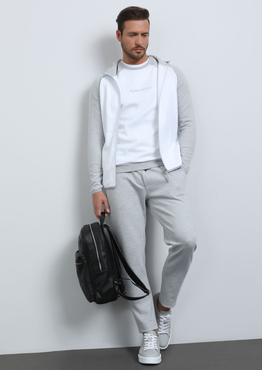 Gri Kapüşonlu Sweatshırt - 3