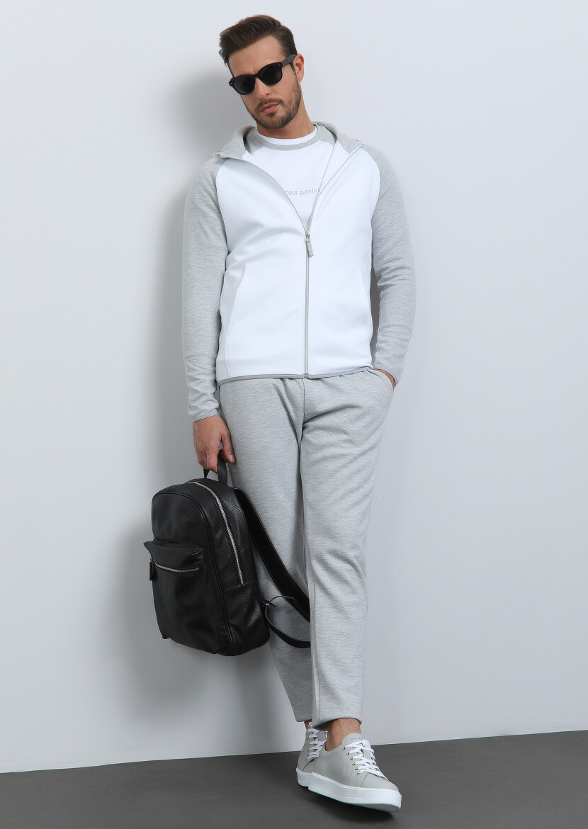 Gri Kapüşonlu Sweatshırt - 4