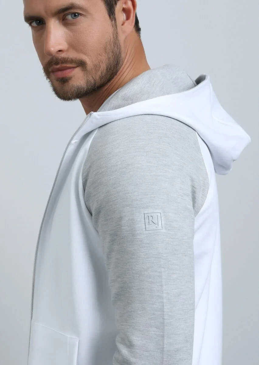 Gri Kapüşonlu Sweatshırt - 1