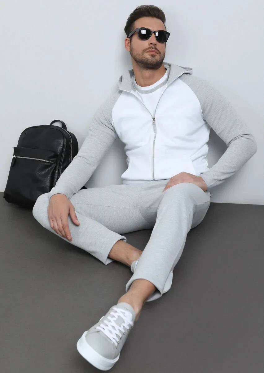 Gri Kapüşonlu Sweatshırt - 2
