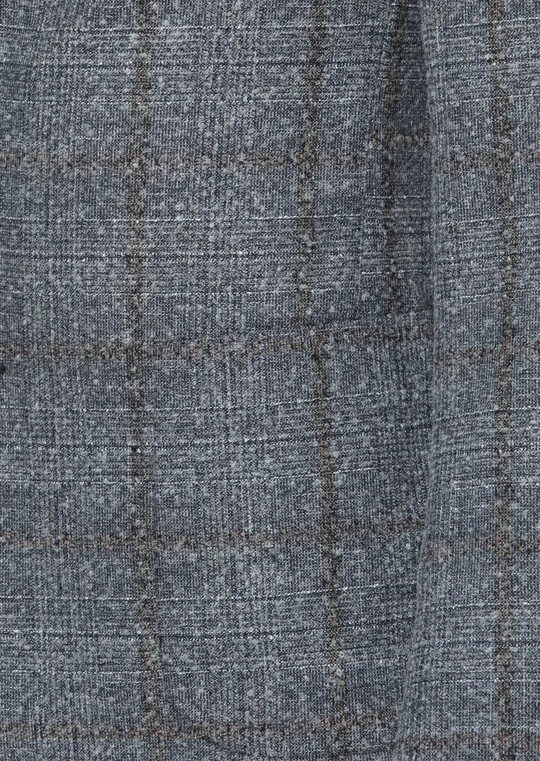Gri Kareli Zeroweight Slim Fit Yün Karışımlı Ceket - 3