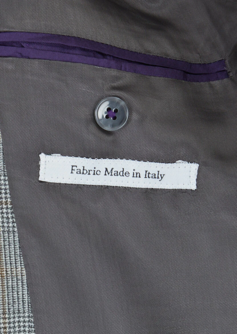 Gri Kareli Zeroweight Slim Fit Yün Karışımlı Takım Elbise - 5