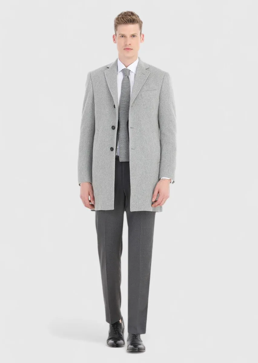 Gri Mikro Regular Fit %100 Yün Takım Elbise - 3