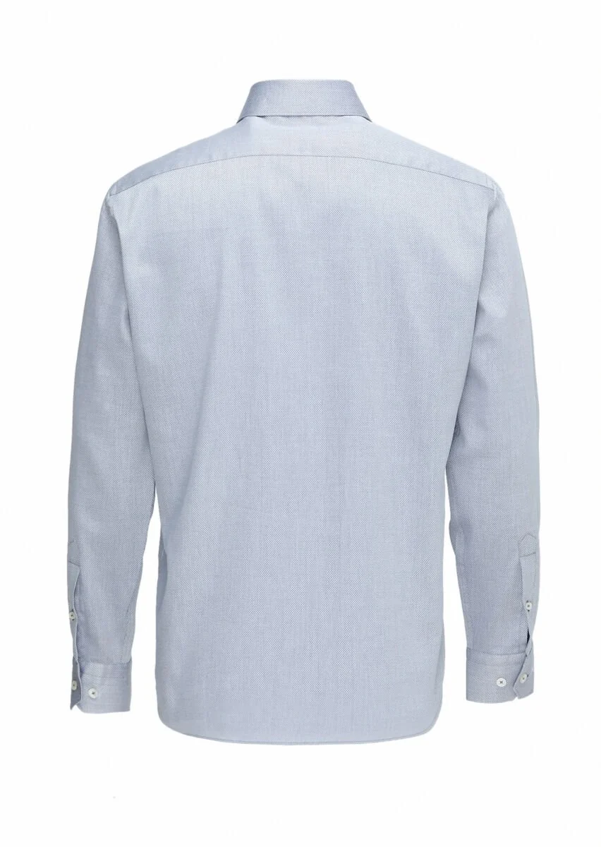Gri Mikro Regular Fit Dokuma Klasik %100 Pamuk Gömlek - 5