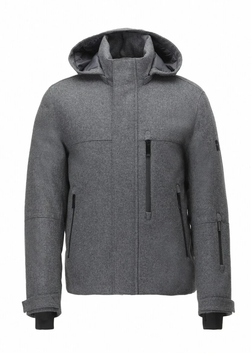 Gri Regular Fit Dik Yaka Casual Dokuma Mont - 9