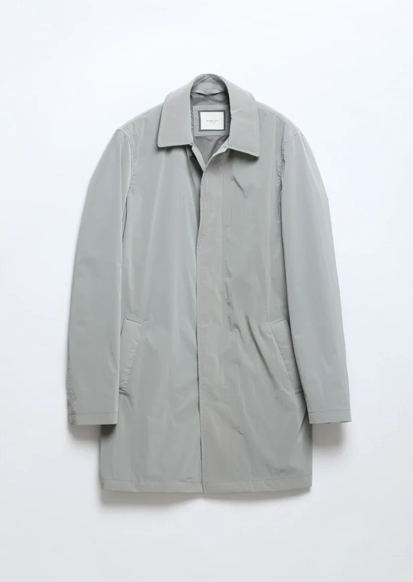 Gri Regular Fit Gömlek Yaka Casual Dokuma Pardesü - 7