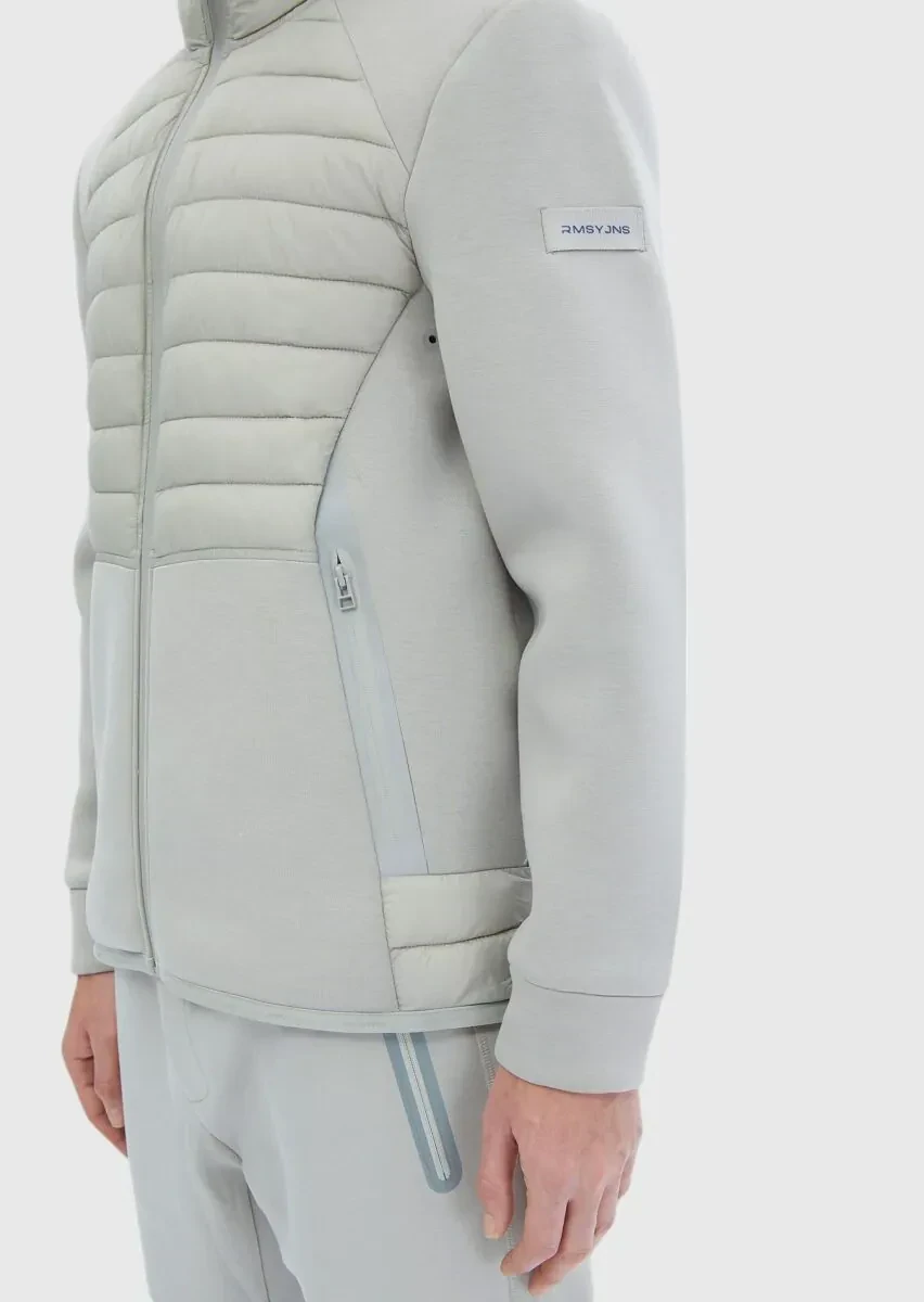 Gri Regular Fit Kapüşonlu Denim Dokuma Mont - 7