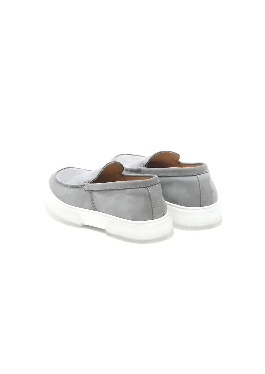 Gri Süet Casual Loafer - 4
