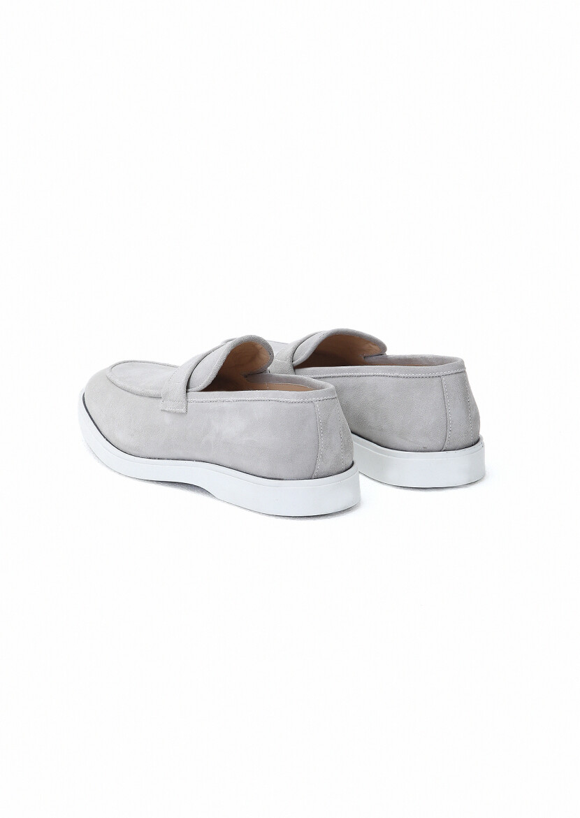 Gri Süet Casual Loafer - 4