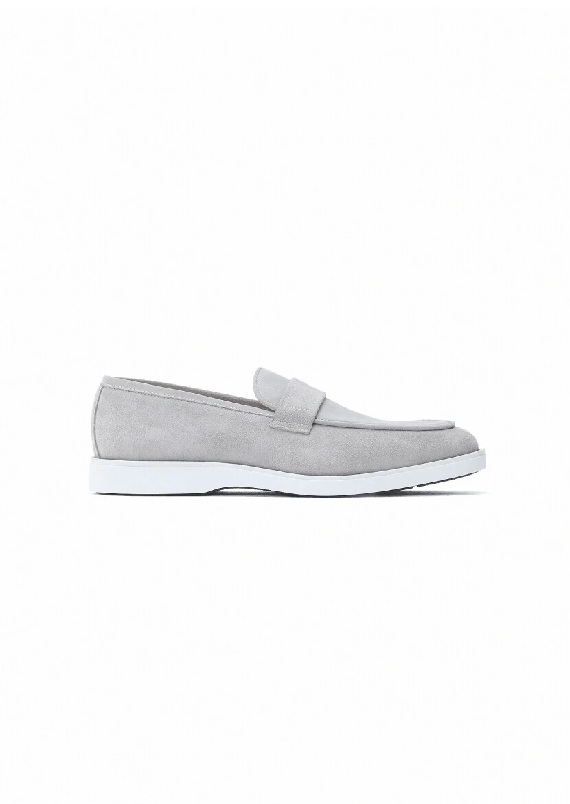 Gri Süet Casual Loafer - 1