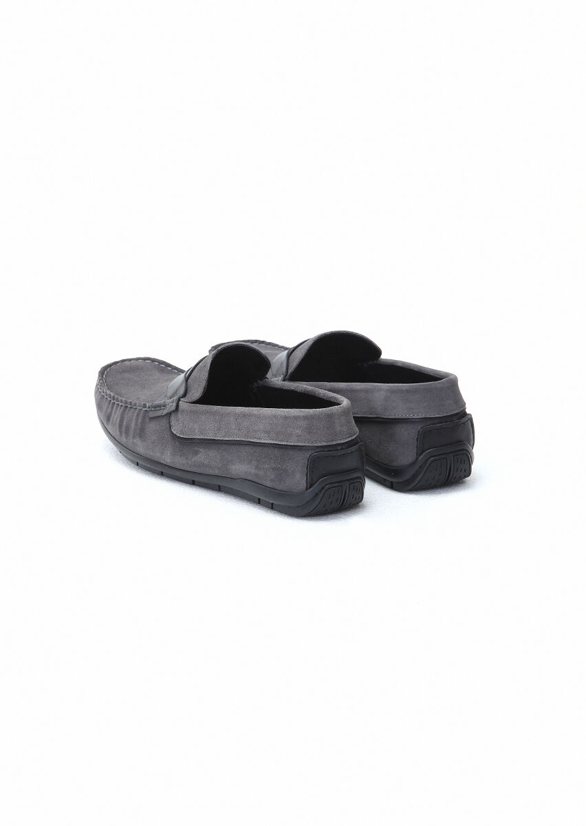 Gri Süet Casual Loafer - 4