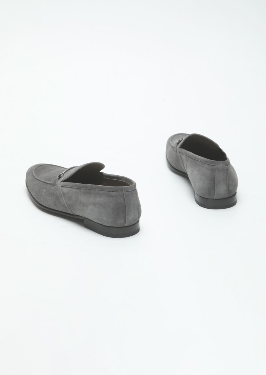 Gri Süet Klasik Loafer - 5