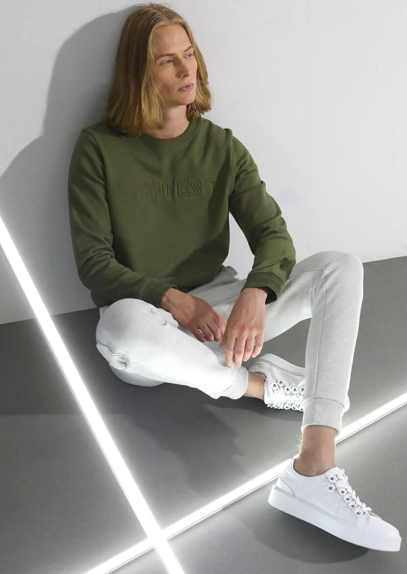 Haki Desenli Sweatshırt - 2