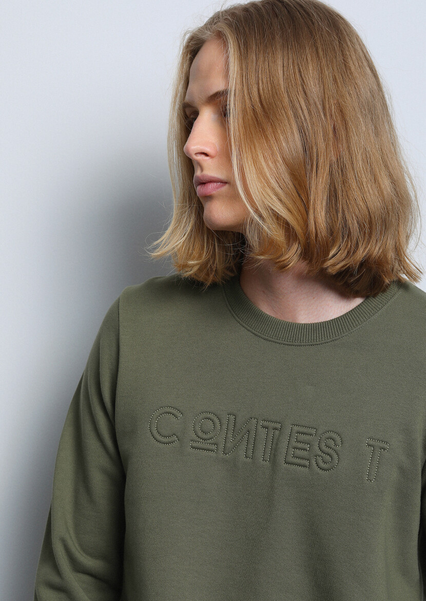 Haki Desenli Sweatshırt - 3