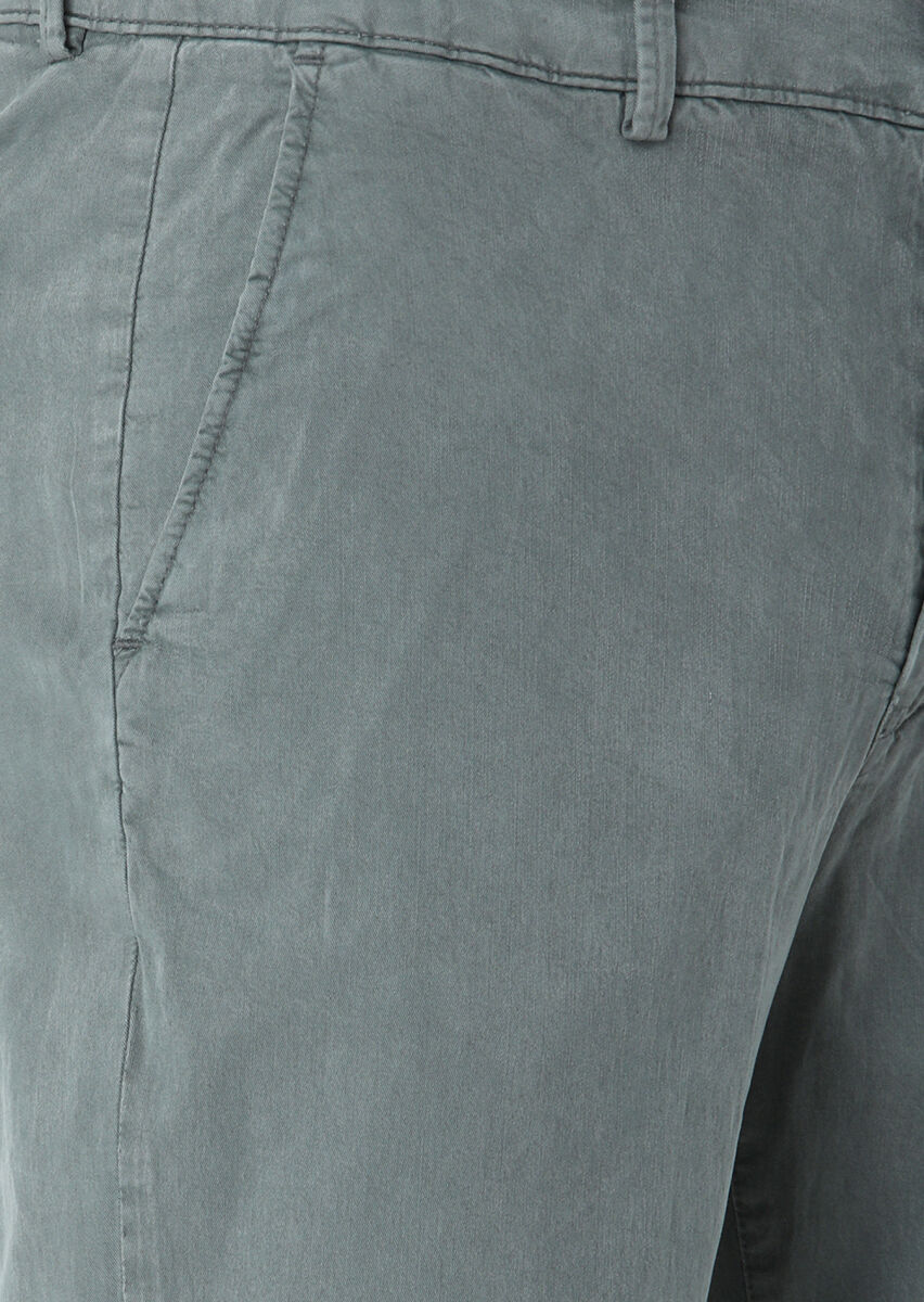 Haki Düz Dokuma Jogging Fit Casual Pamuk Karışımlı Pantolon - 2