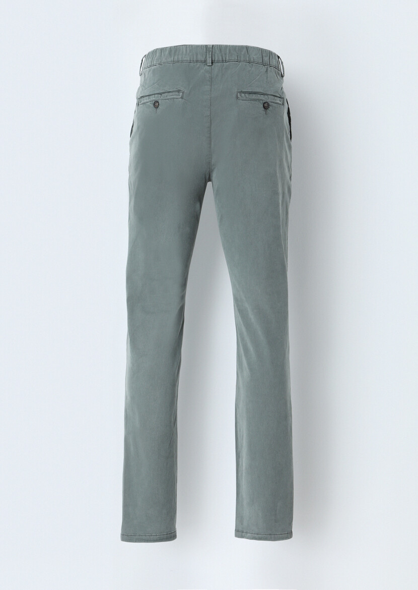 Haki Düz Dokuma Jogging Fit Casual Pamuk Karışımlı Pantolon - 3