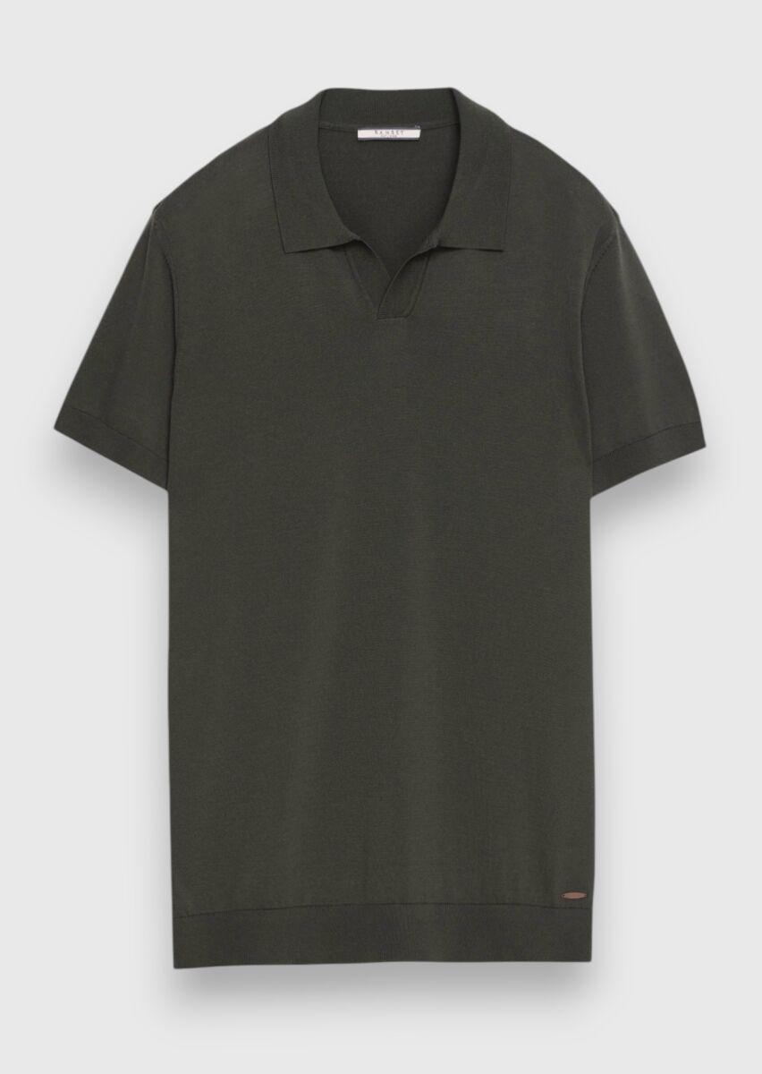 Haki Düz Örgü Triko - 6