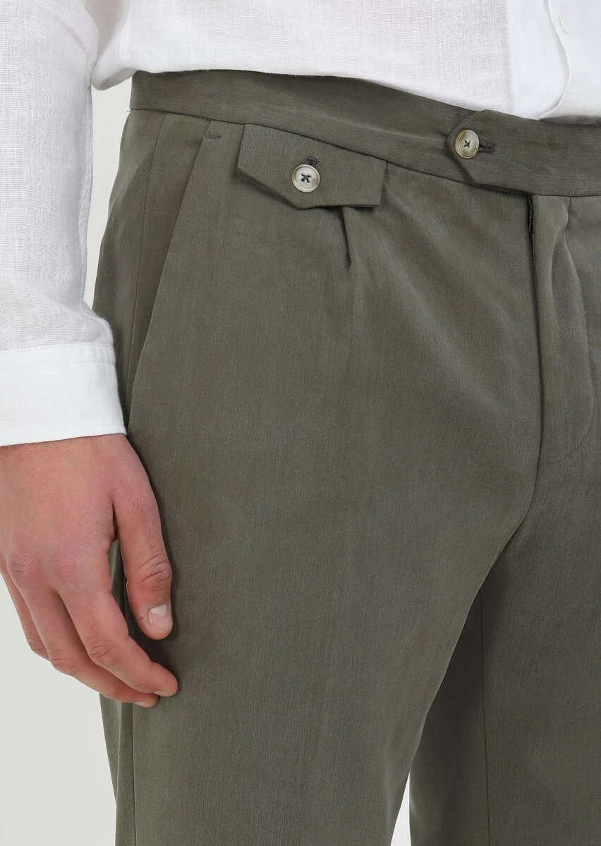 Haki Düz Zeroweight Slim Fit Takım Elbise - 6