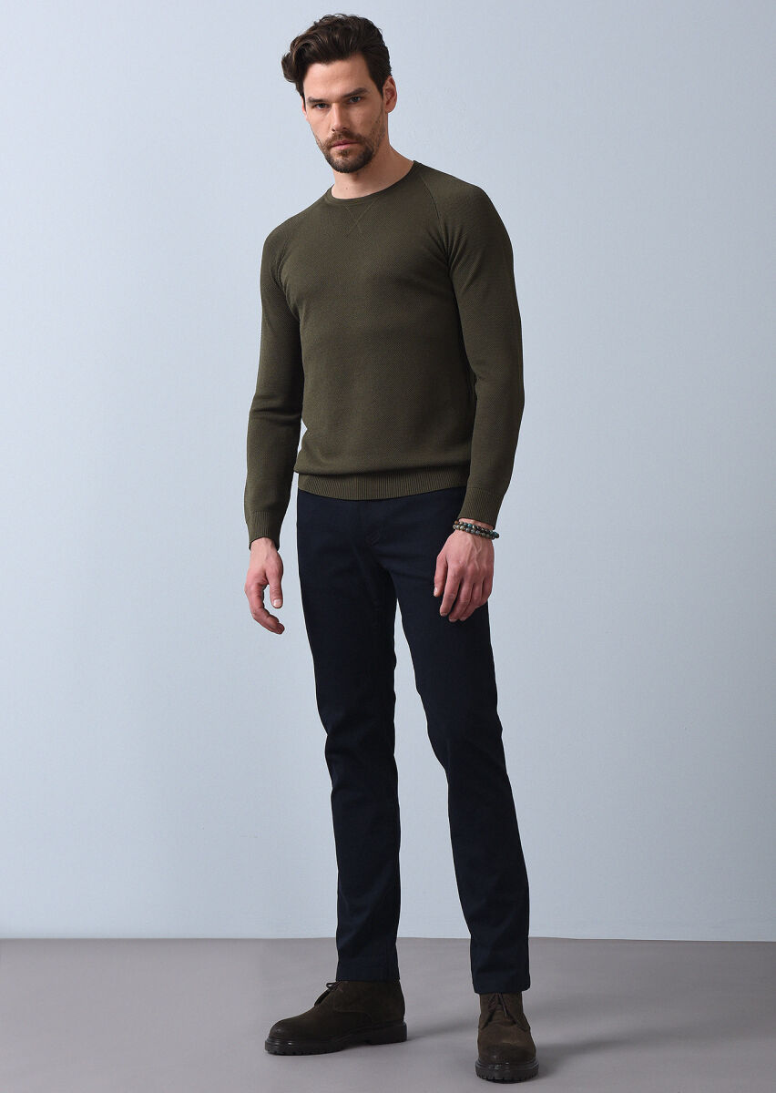 Haki Jakarlı Triko Kazak - 2