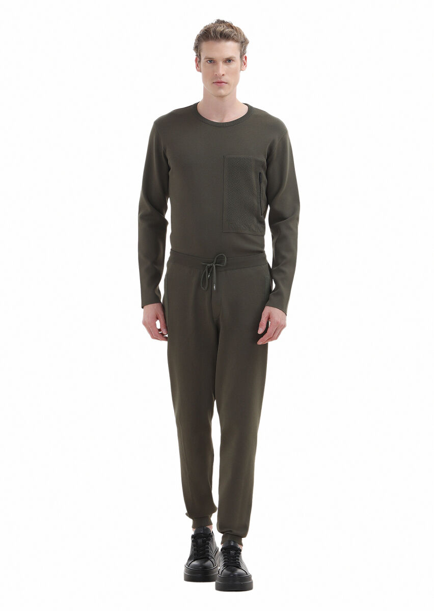 Haki Örme Regular Fit Casual Triko Pantolon - 1