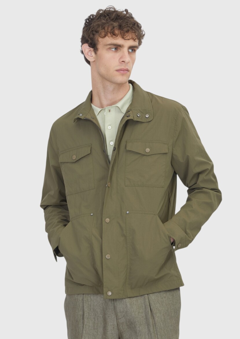 Haki Regular Fit Gizli Kapüşon Casual Teknik Mont - RAMSEY