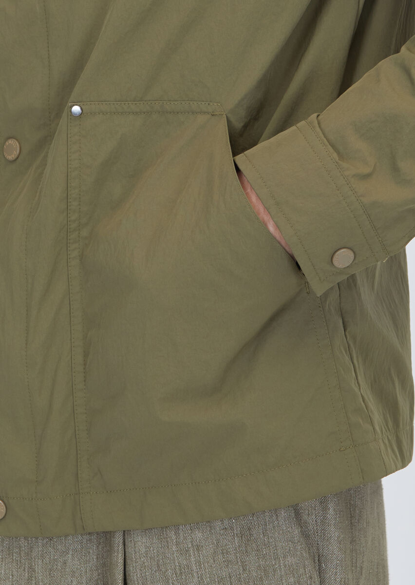 Haki Regular Fit Gizli Kapüşon Casual Teknik Mont - 7