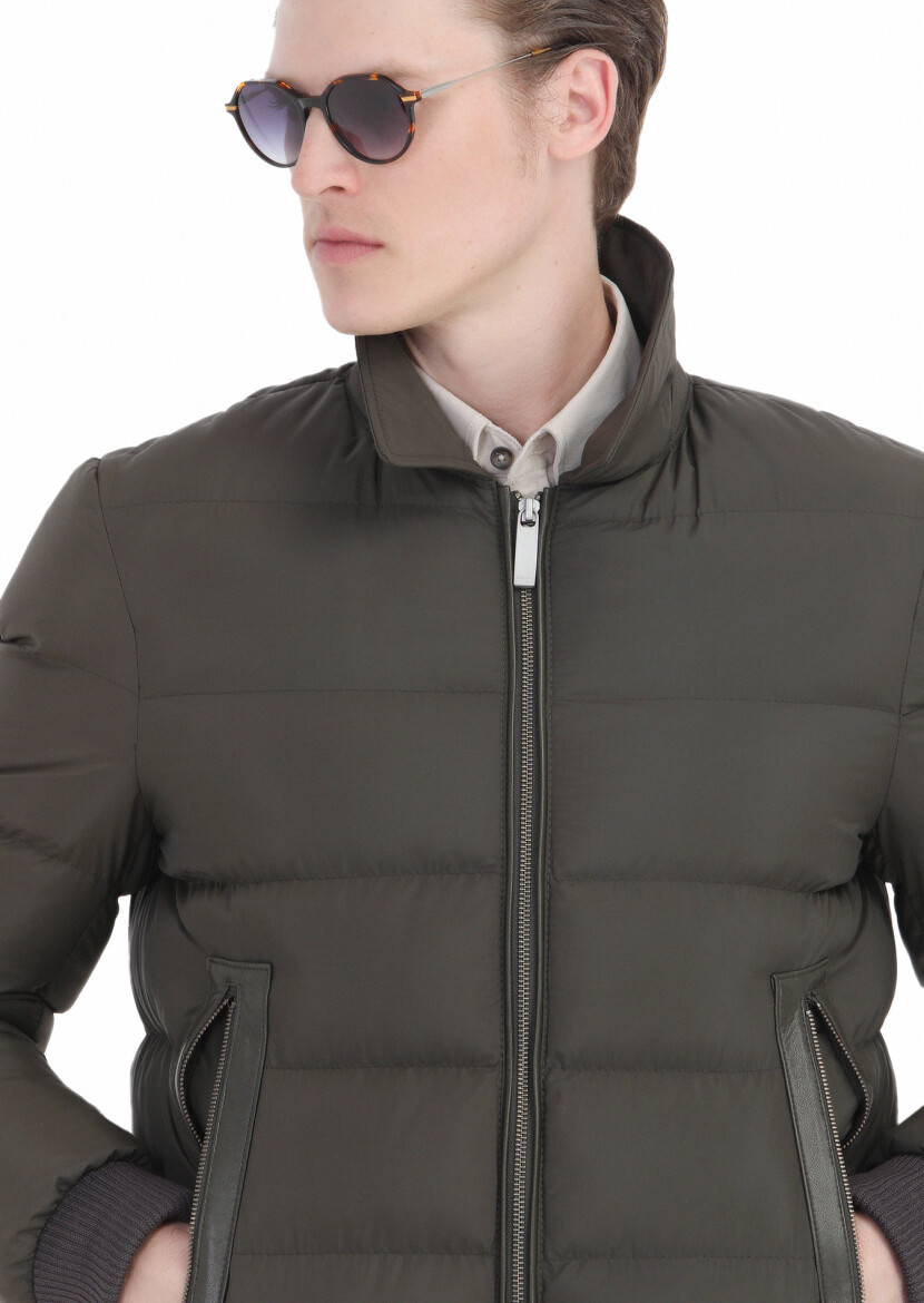 Haki Regular Fit Gömlek Yaka Casual Dokuma Mont - 7