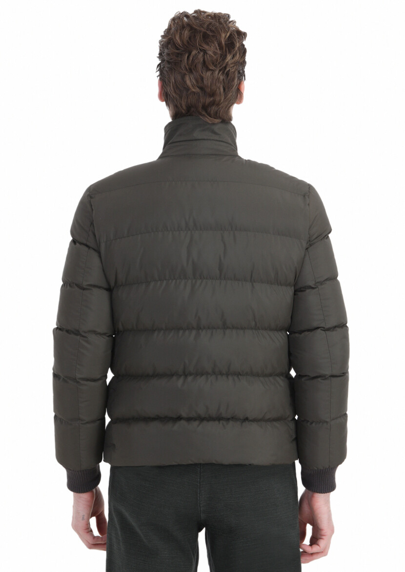 Haki Regular Fit Gömlek Yaka Casual Dokuma Mont - 8