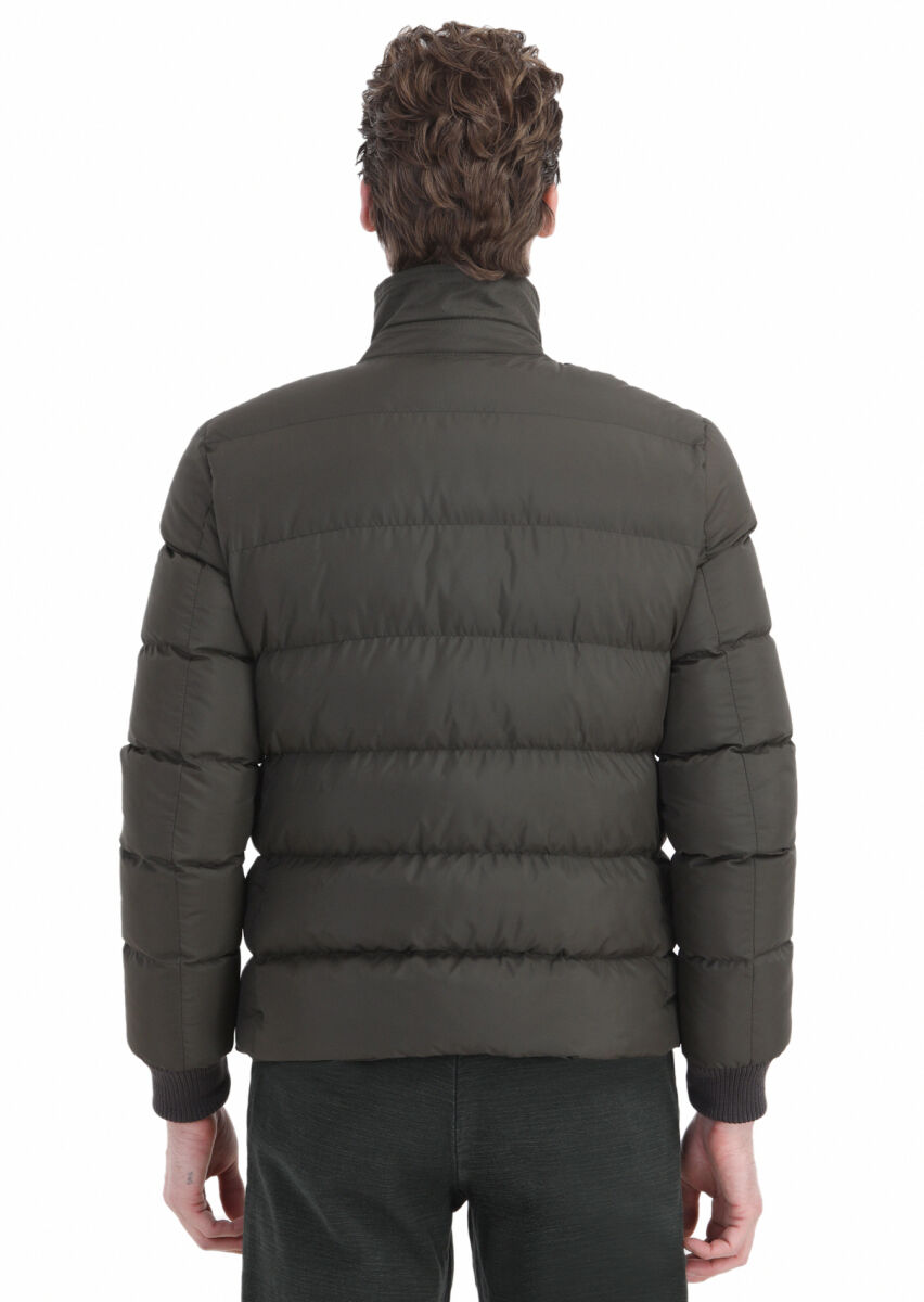 Haki Regular Fit Gömlek Yaka Casual Dokuma Mont - 8