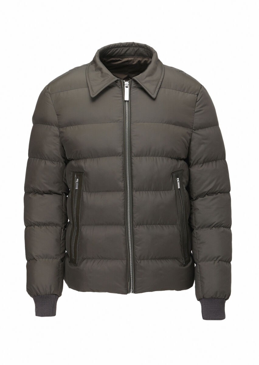 Haki Regular Fit Gömlek Yaka Casual Dokuma Mont - 9