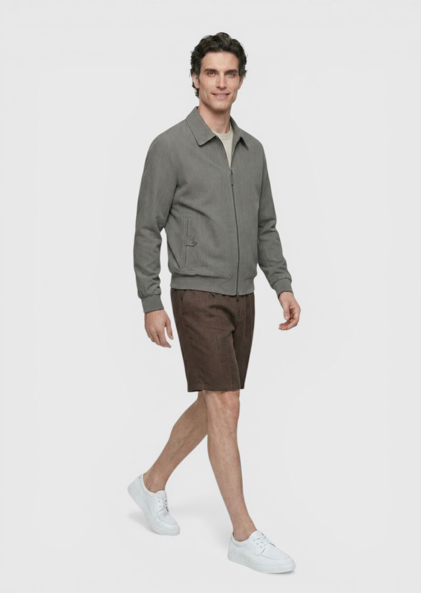 Haki Regular Fit Gömlek Yaka Casual Teknik Mont - 2