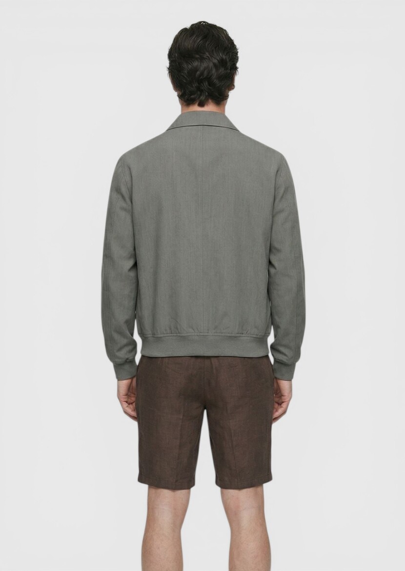 Haki Regular Fit Gömlek Yaka Casual Teknik Mont - 5