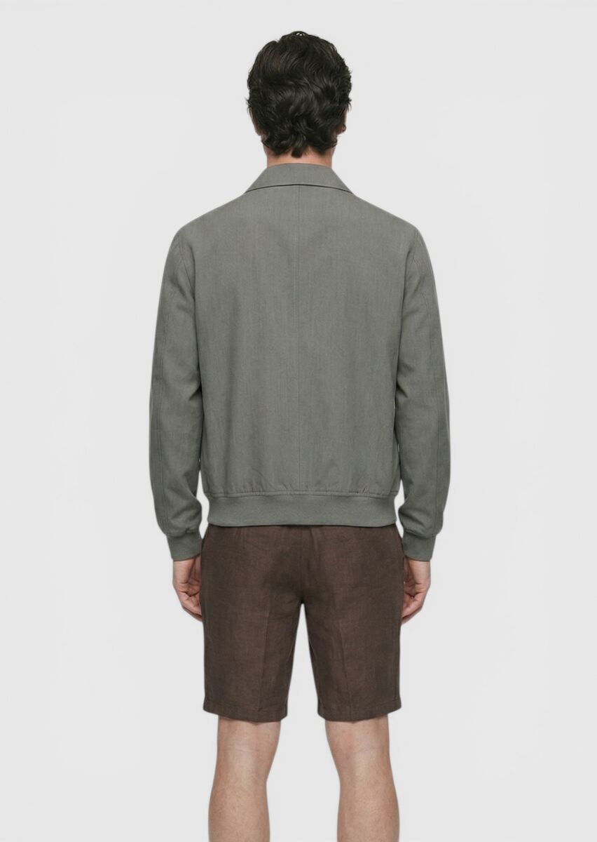 Haki Regular Fit Gömlek Yaka Casual Teknik Mont - 5