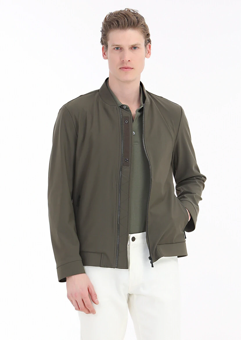 Haki Regular Fit Hakim Yaka Casual Dokuma Mont - 3