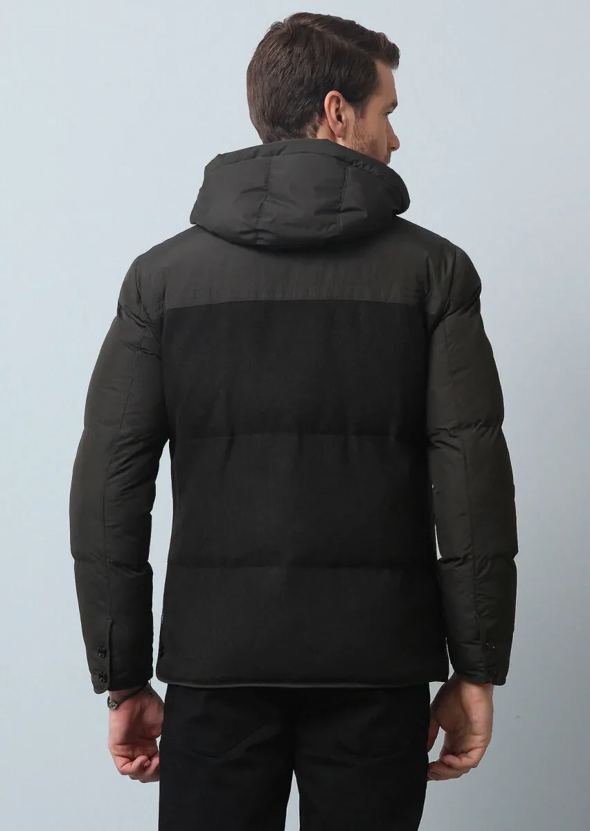 Haki Regular Fit Kelebek Yaka Casual Dokuma Kaban - 5