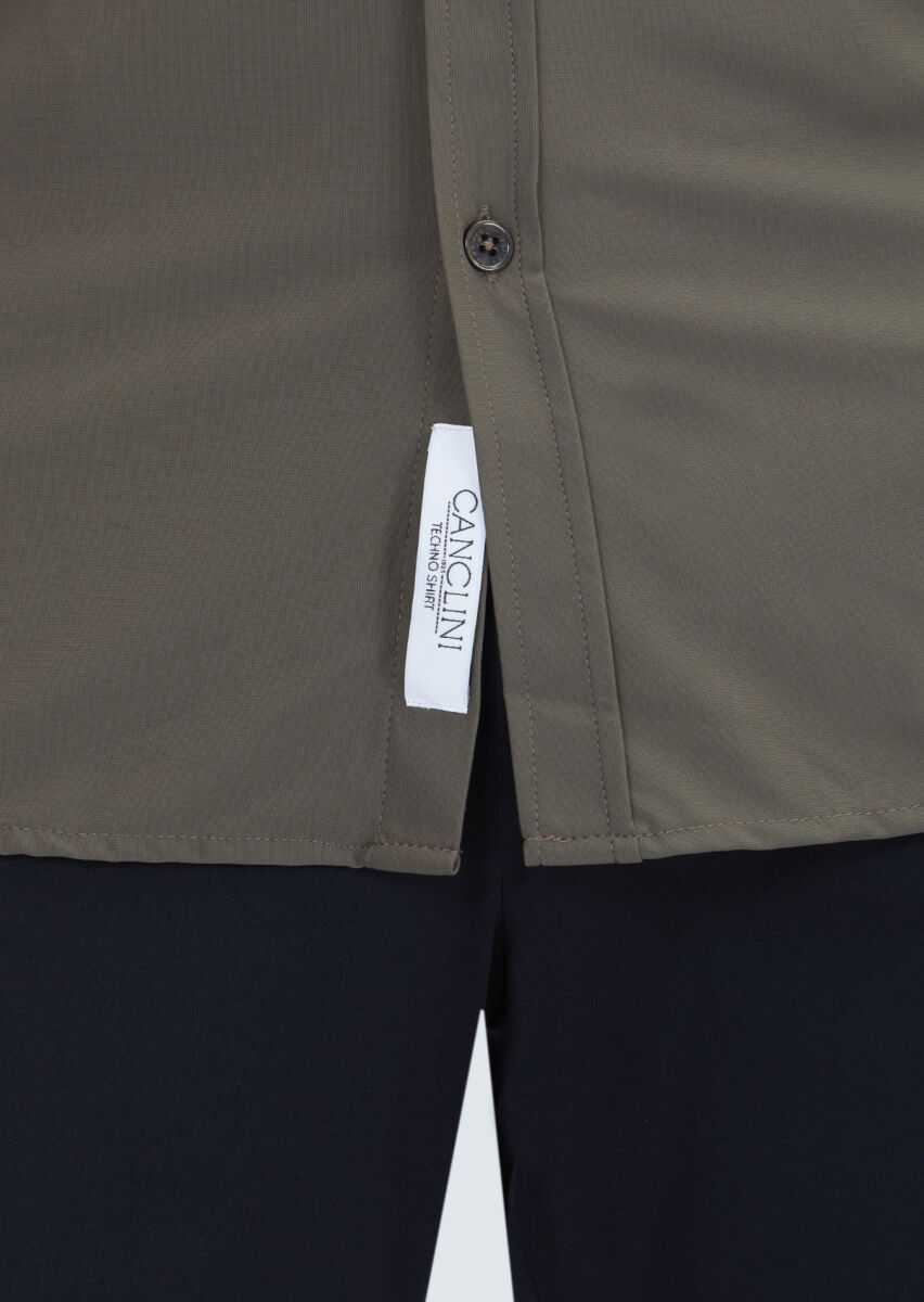 Haki Regular Fit Klasik Gömlek - 6