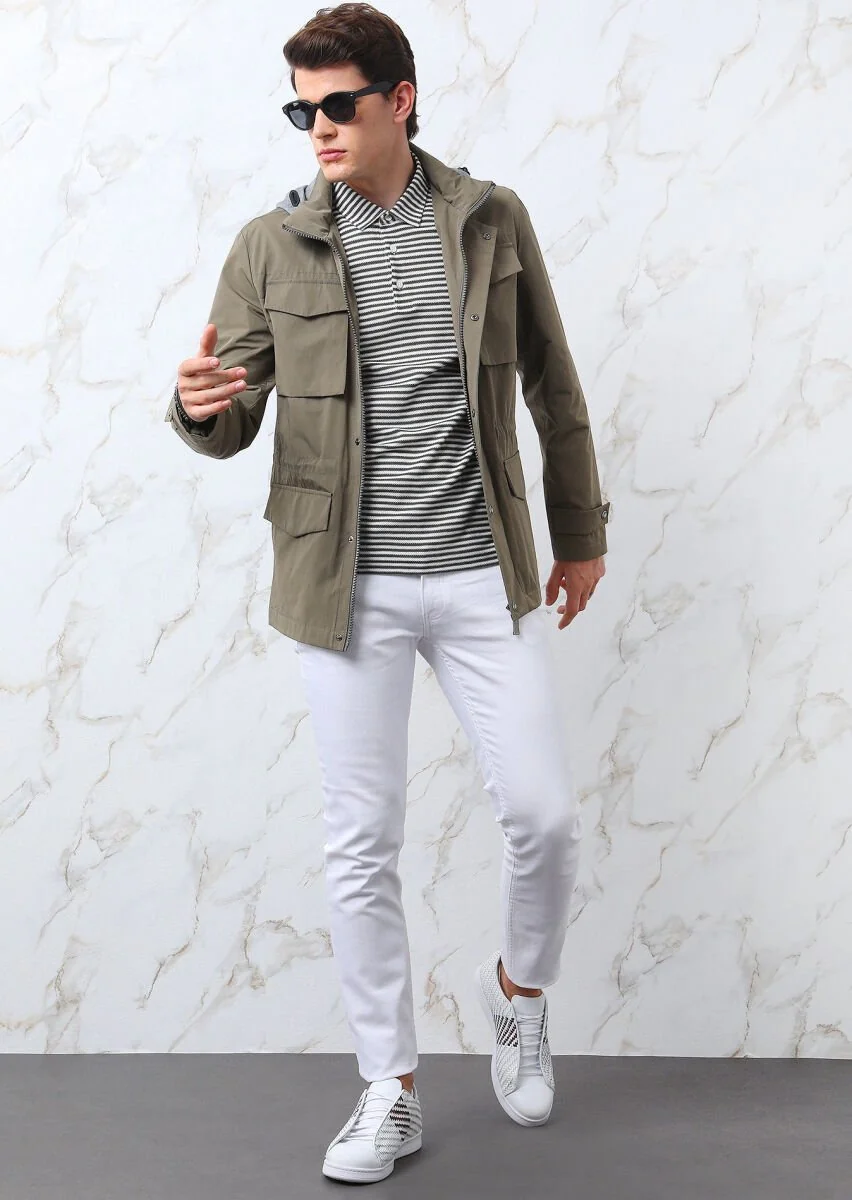 Haki Regular Fit Pamuk Karışımlı Spor Ceket - 2
