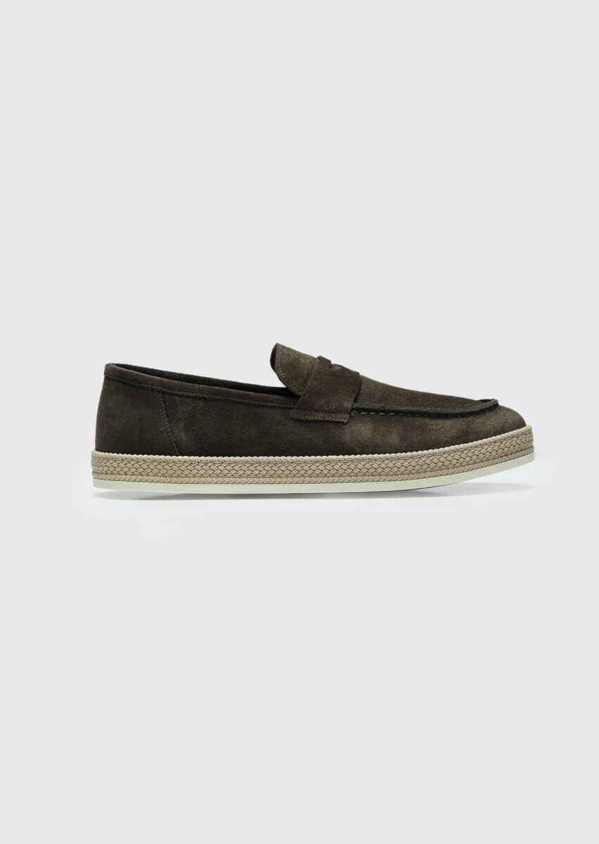 Haki Süet Casual Loafer - 1