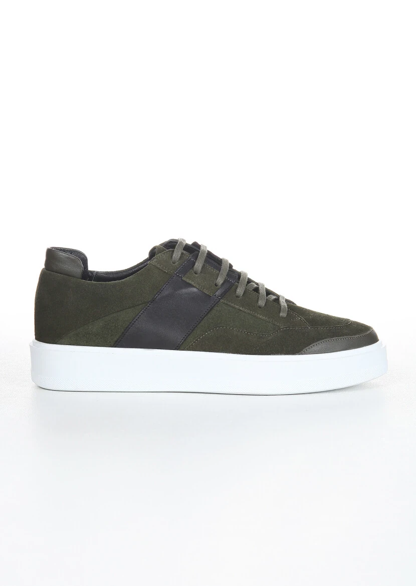 Haki Süet Casual Spor Ayakkabı - 1