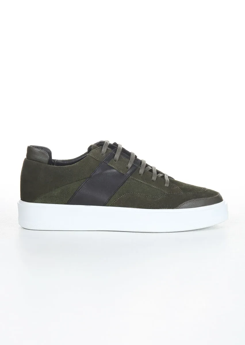 Haki Süet Casual Spor Ayakkabı - 1
