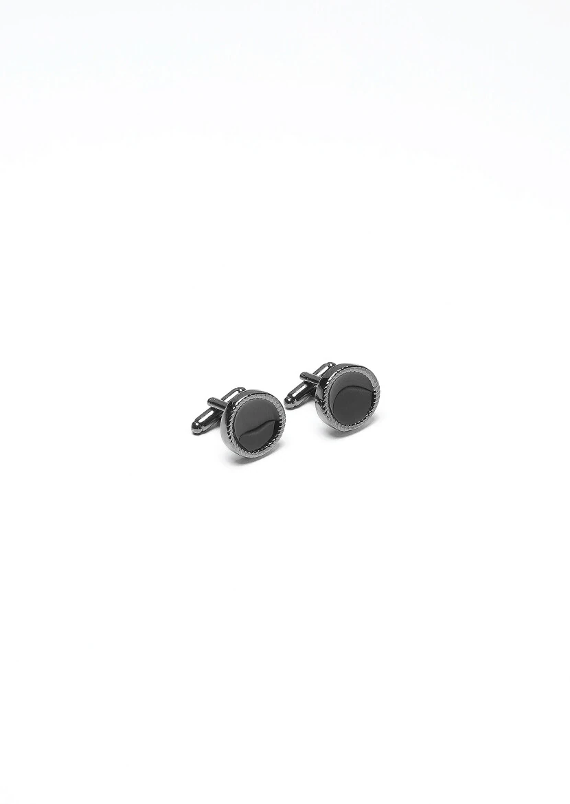 Hard Coal Brass Cuff Link - 1