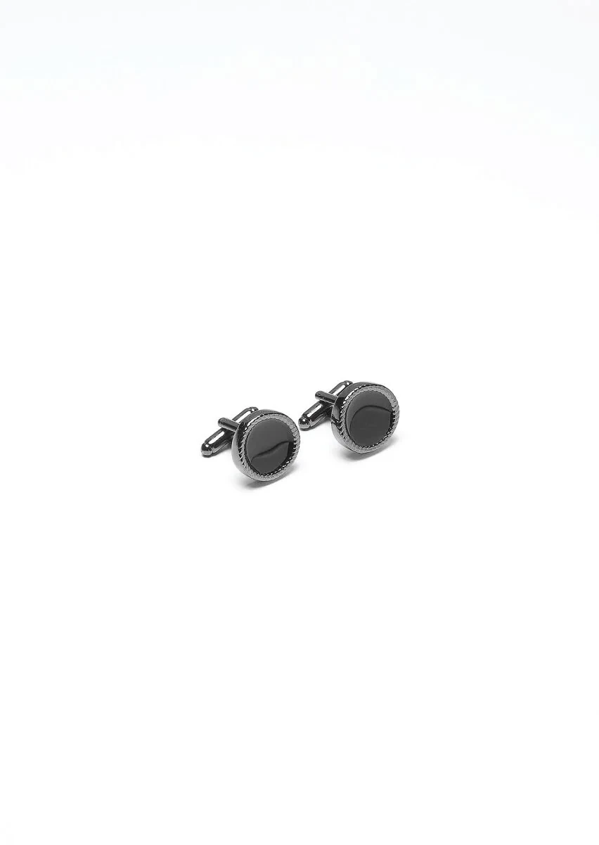Hard Coal Brass Cuff Link - 1
