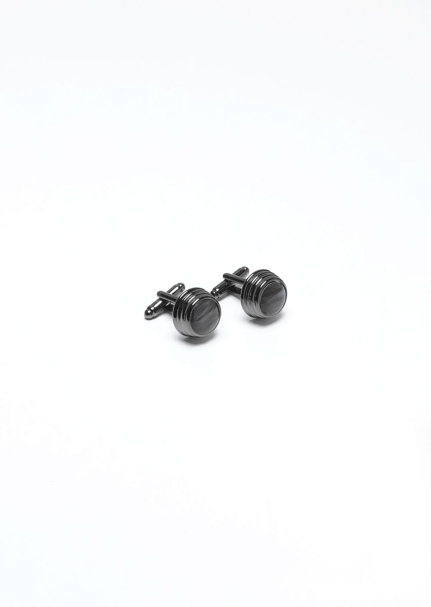 Hard Coal Brass Cuff Link - 1