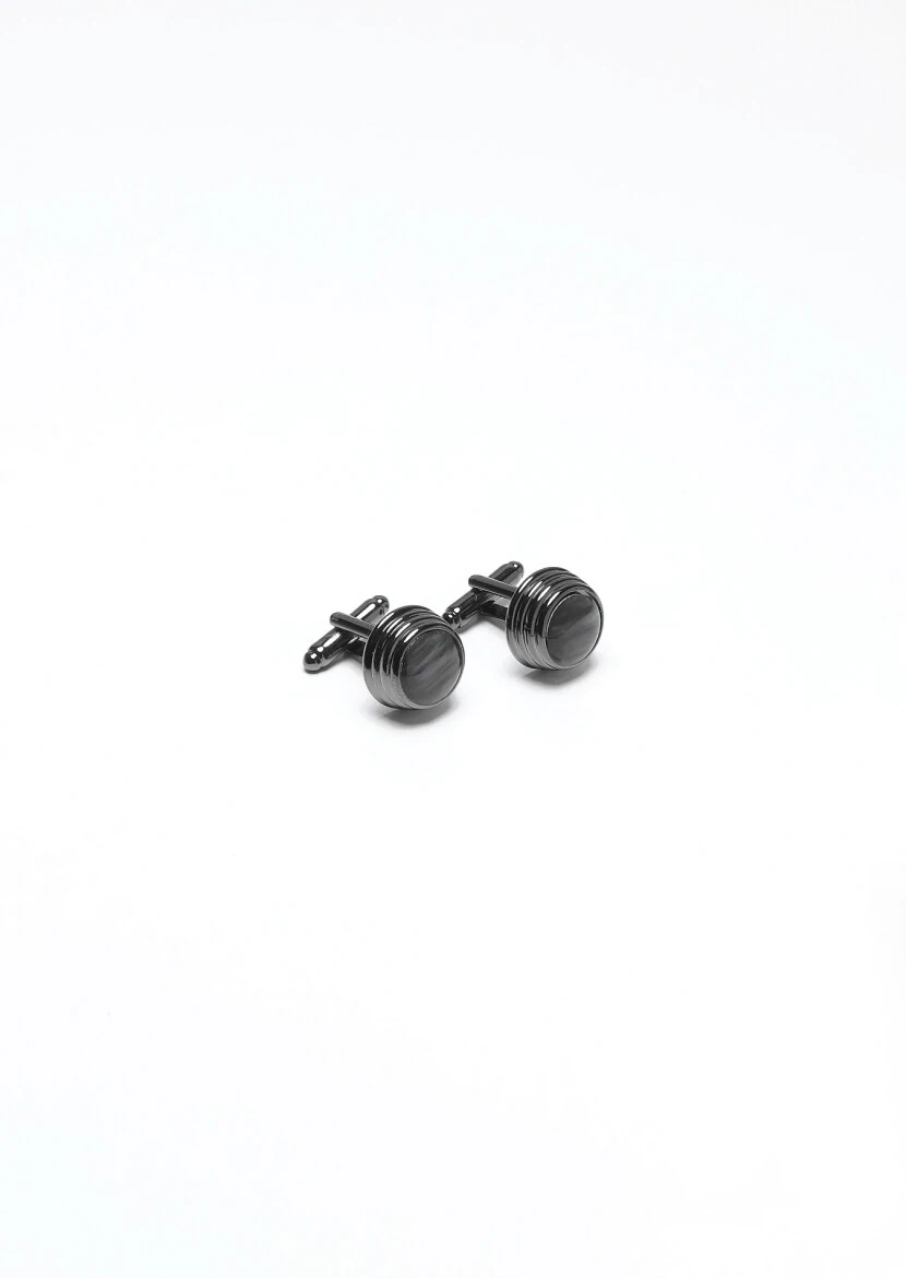 Hard Coal Brass Cuff Link - 1